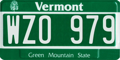VT license plate WZO979