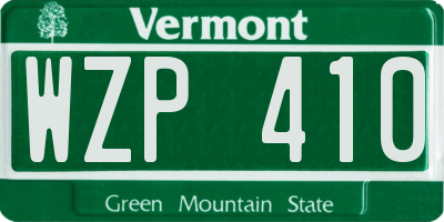 VT license plate WZP410