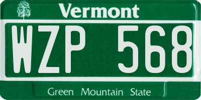 VT license plate WZP568