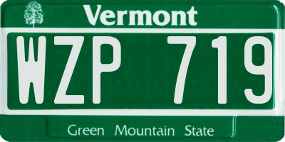 VT license plate WZP719