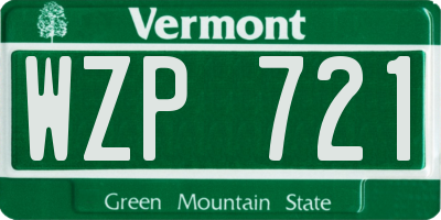 VT license plate WZP721