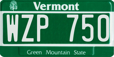 VT license plate WZP750