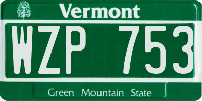 VT license plate WZP753