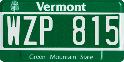 VT license plate WZP815