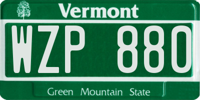 VT license plate WZP880