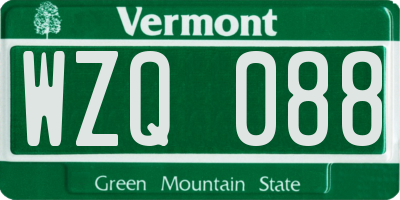 VT license plate WZQ088