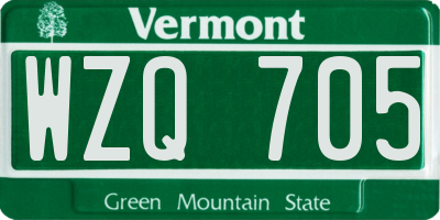 VT license plate WZQ705