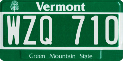 VT license plate WZQ710