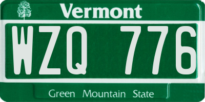 VT license plate WZQ776