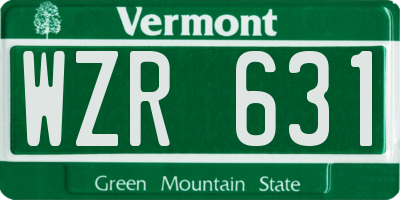 VT license plate WZR631