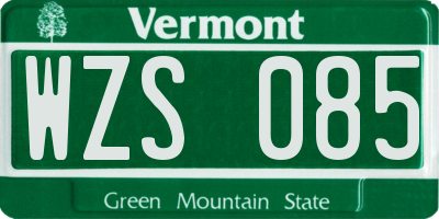 VT license plate WZS085