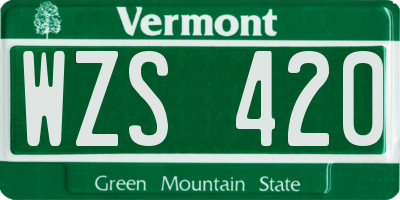 VT license plate WZS420