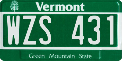 VT license plate WZS431