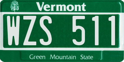VT license plate WZS511