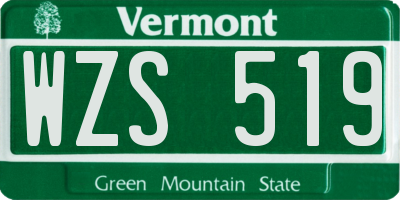 VT license plate WZS519