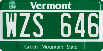 VT license plate WZS646