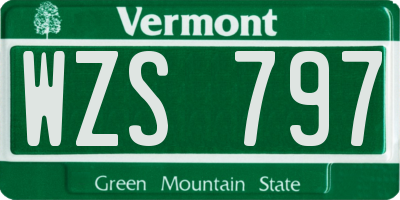 VT license plate WZS797