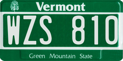 VT license plate WZS810