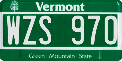 VT license plate WZS970