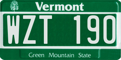 VT license plate WZT190