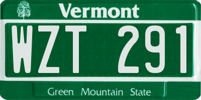 VT license plate WZT291