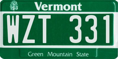 VT license plate WZT331