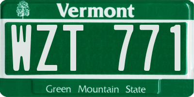 VT license plate WZT771