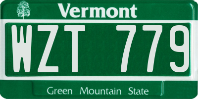 VT license plate WZT779