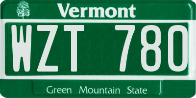 VT license plate WZT780