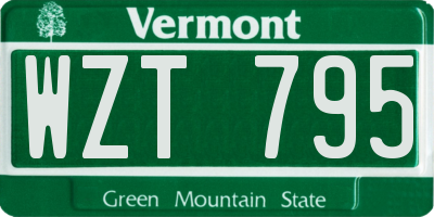 VT license plate WZT795