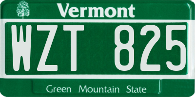 VT license plate WZT825