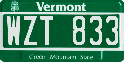 VT license plate WZT833