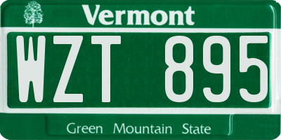 VT license plate WZT895