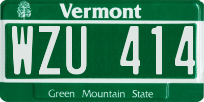 VT license plate WZU414