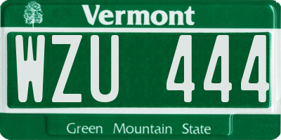 VT license plate WZU444