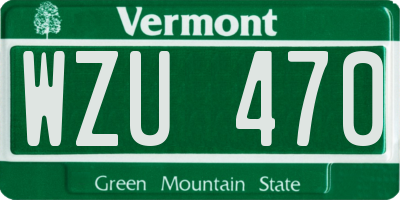 VT license plate WZU470