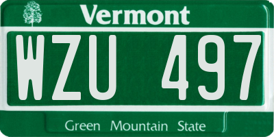 VT license plate WZU497