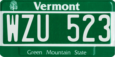 VT license plate WZU523
