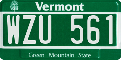 VT license plate WZU561