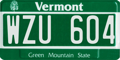 VT license plate WZU604