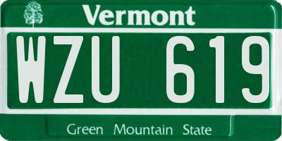 VT license plate WZU619
