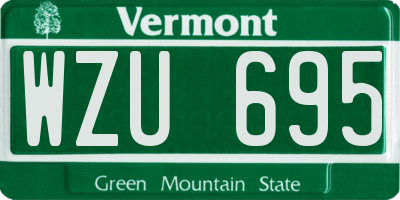 VT license plate WZU695
