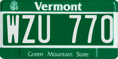 VT license plate WZU770