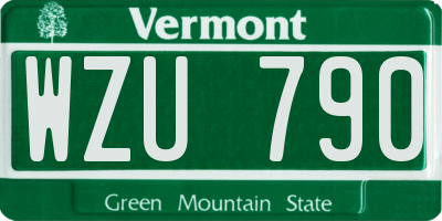 VT license plate WZU790