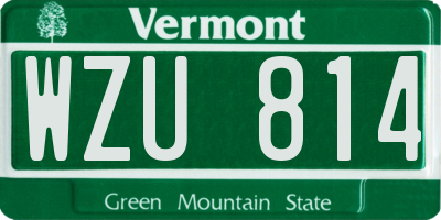 VT license plate WZU814