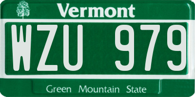 VT license plate WZU979