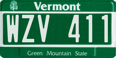 VT license plate WZV411