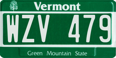 VT license plate WZV479