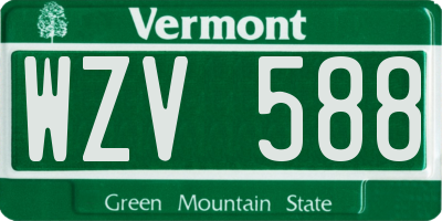 VT license plate WZV588