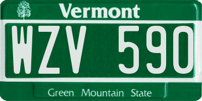 VT license plate WZV590